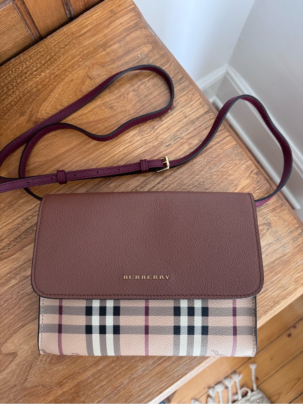 AUTHENTIC Burberry Haymarket Check Loxley Crossbody Bag.